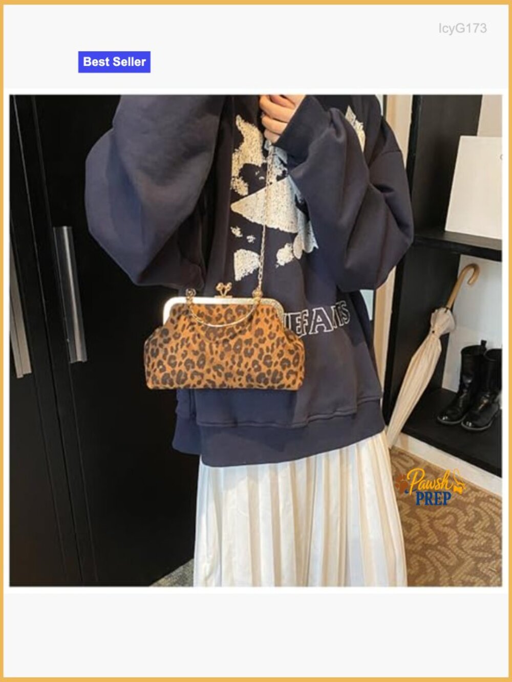 Faux Suede Kiss Lock Evening Clutch Purse with Chain Shoulder Strap - Picture 3 of 7